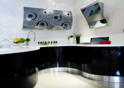 stylish black glossy cabinets in vancouver